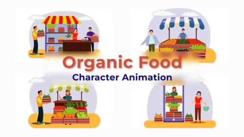 Videohive - Premiere Pro Organic Food Shop Animation Scene - 39741155
