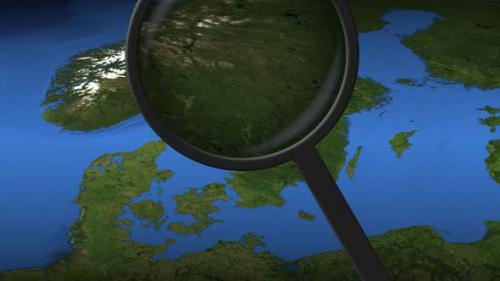 Videohive - Magnifying Glass Finds Gothenburg City on the Map - 39685583