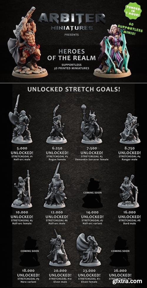 Arbiter Miniatures Kickstarter 3 - Heroes of the realm – 3D Print