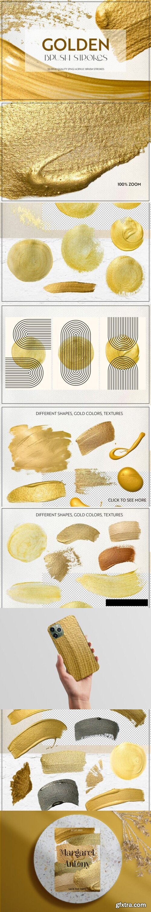 Golden | Acrylic Brush Strokes