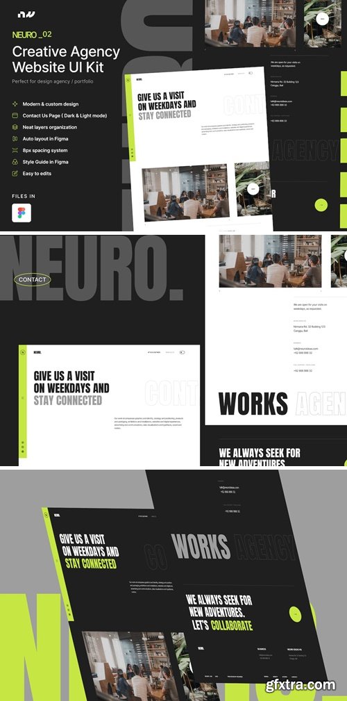 NEURO_02 - Creative Agency UI Kit - Contact XXQT3AD