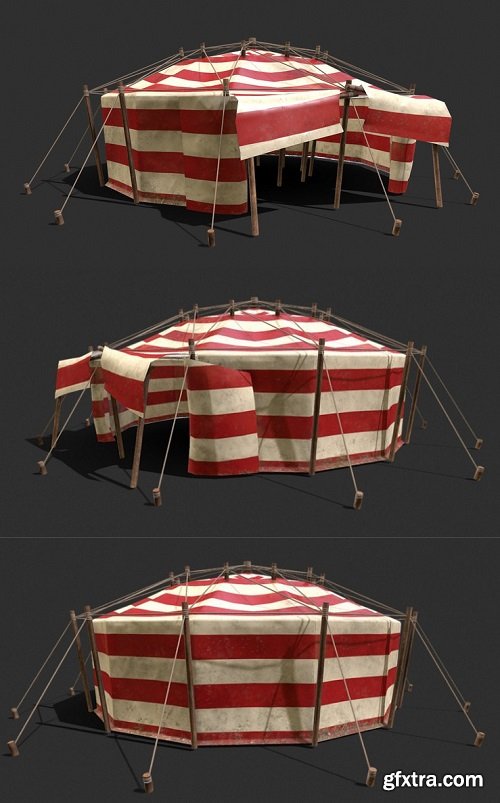 Circus Tent PBR 3D Model