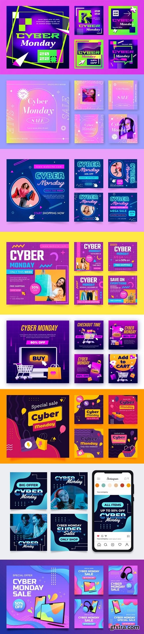 Instagram posts collection for cyber monday