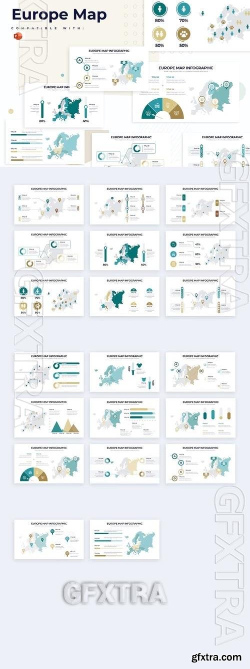 Education Europe Map PowerPoint Infographics JPWAGXU