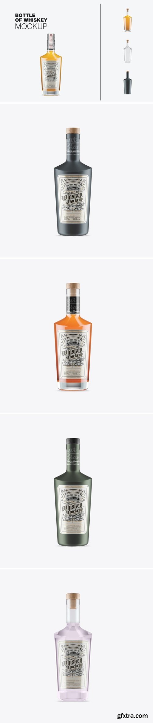 Whiskey Liquor Glass Bottle Mockup 85YPKVA