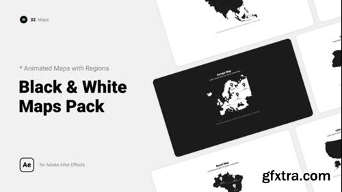 Videohive Black & White Maps with Pins 39744338