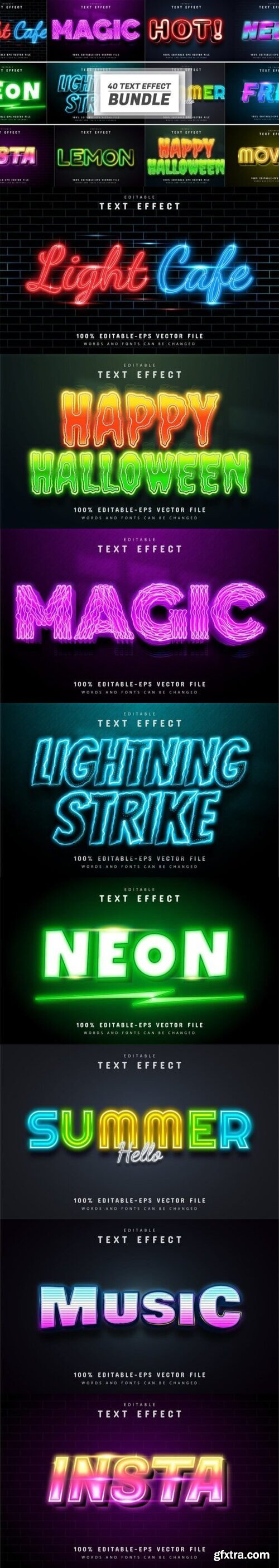 40 Neon Text Effect Editable