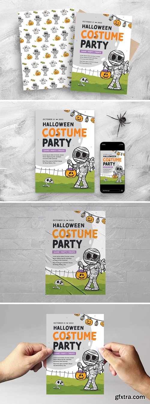 Kids Halloween Party Flyer Template 3P3CJ8L