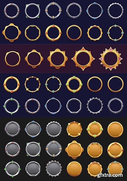 Game circle metal frames & buttons