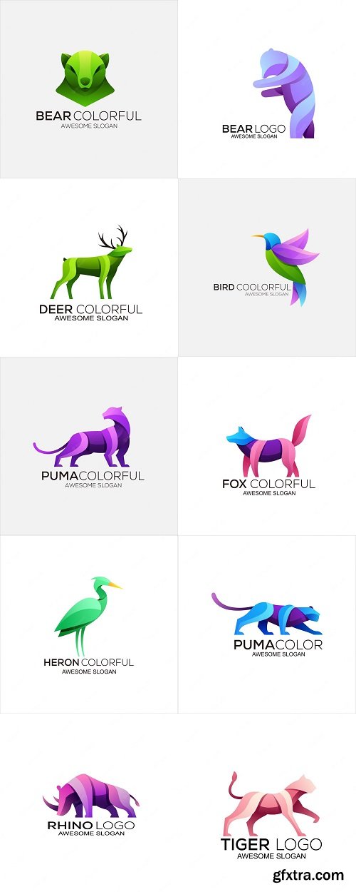 Colorful logo gradient abstract designs