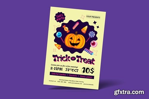 Halloween Party Flyer | Trick or Treat E8U3BNM