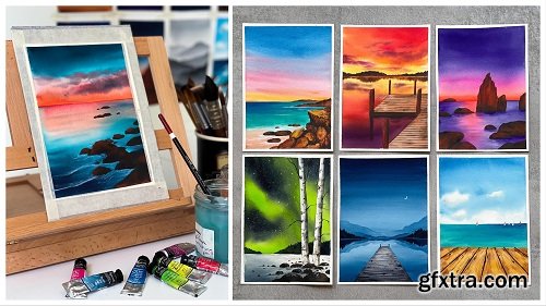 30 Day of Dreamy Watercolor Landscapes - Embark on a creative journey with me