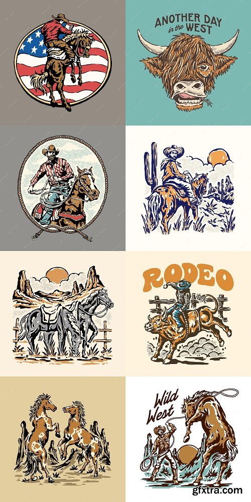 Wild west illustrations