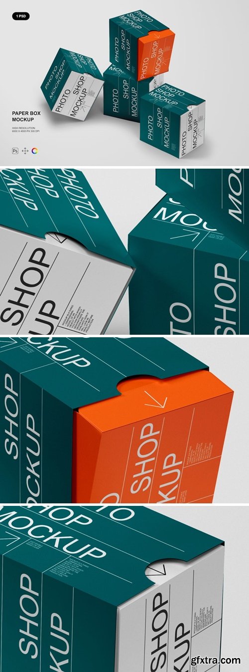 Paper Box Mockup 5XD45BR