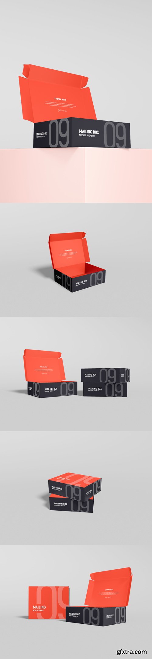 Paper mailing delivery square box branding mockup