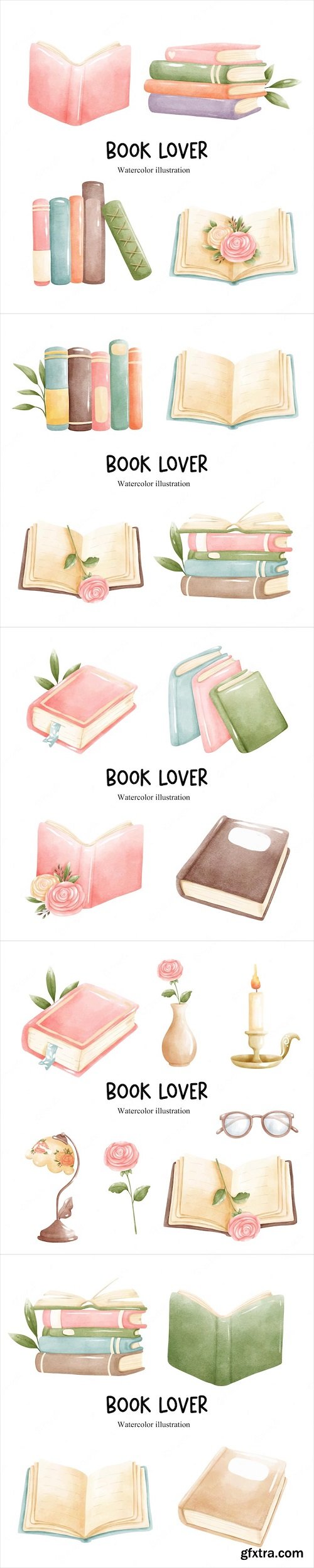 Book lover library vector illustration