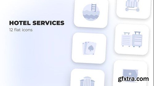 Videohive Hotel Services - Flat Icons 39986515