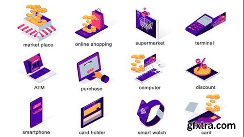 Videohive Types of payment - Isometric Icons 40003025