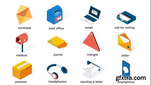 Videohive Mail - Isometric Icons 40003395