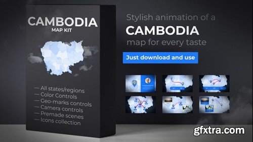 Videohive Cambodia Map - Kingdom of Cambodia Map Kit 39886553