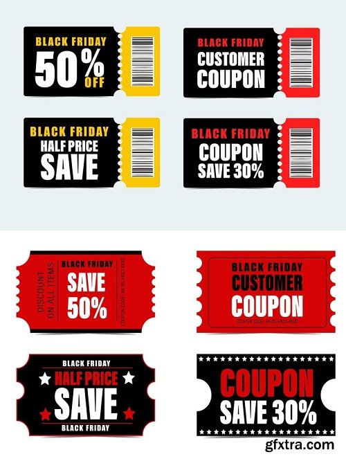 Black friday coupon set vector