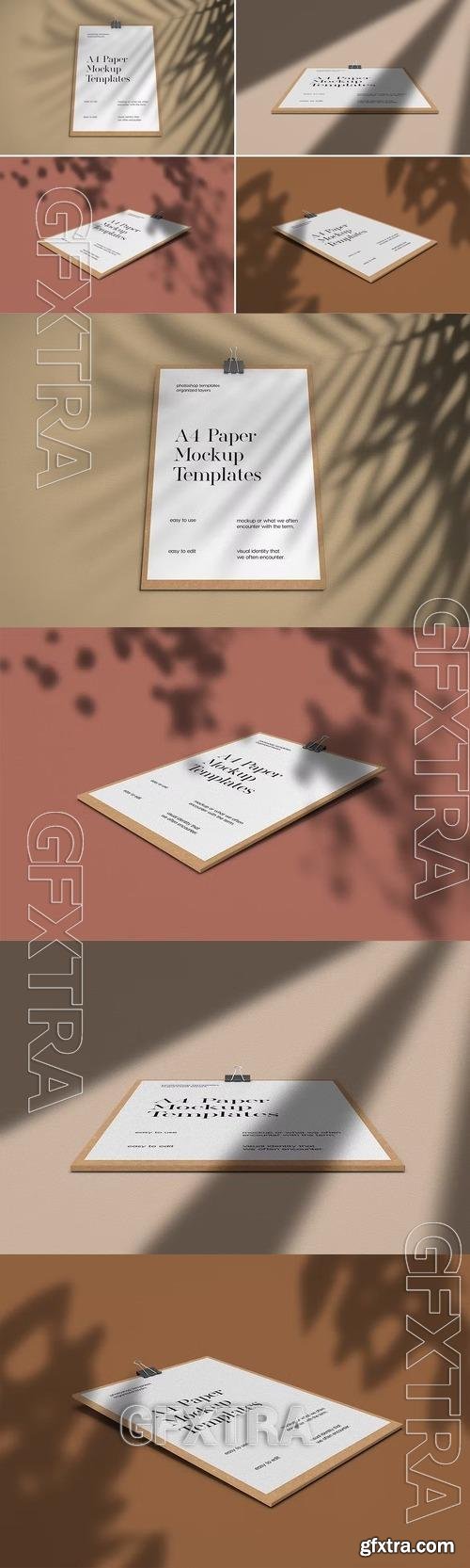A4 Paper with Clipboard Mockup HDRX468