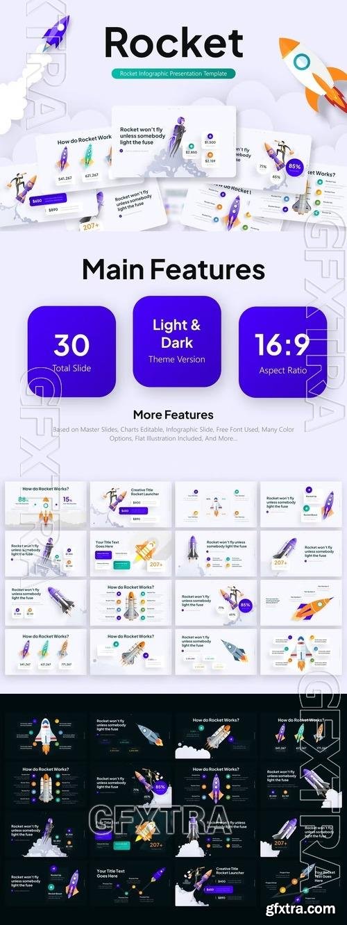 Rocket Infographic PowerPoint Template 79T9YEU