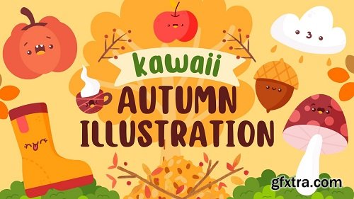 Autumn Vibe Illustration: Kawaii Characters in Procreate