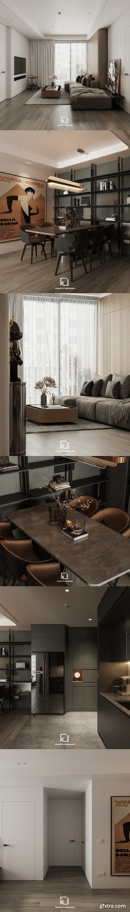 Living Room – Kitchen Interior By Dong Dao Vuong