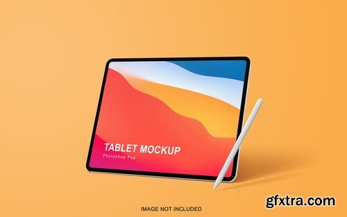 Modern tablet device mockup with stylush