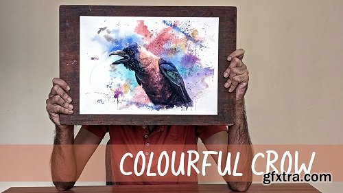 Colourful Crow: How to make Bold Choices when Painting with Watercolour