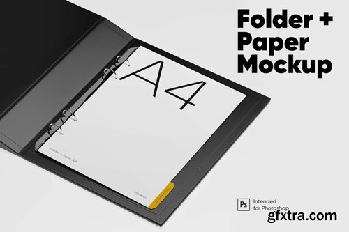 Folder + Paper Mockup QV4QDH7