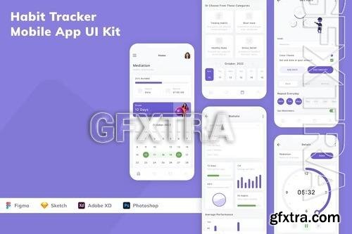 Habit Tracker Mobile App UI Kit NQ2EPMJ