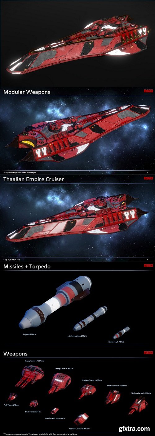 Thaalian Empire Cruiser 3D Model