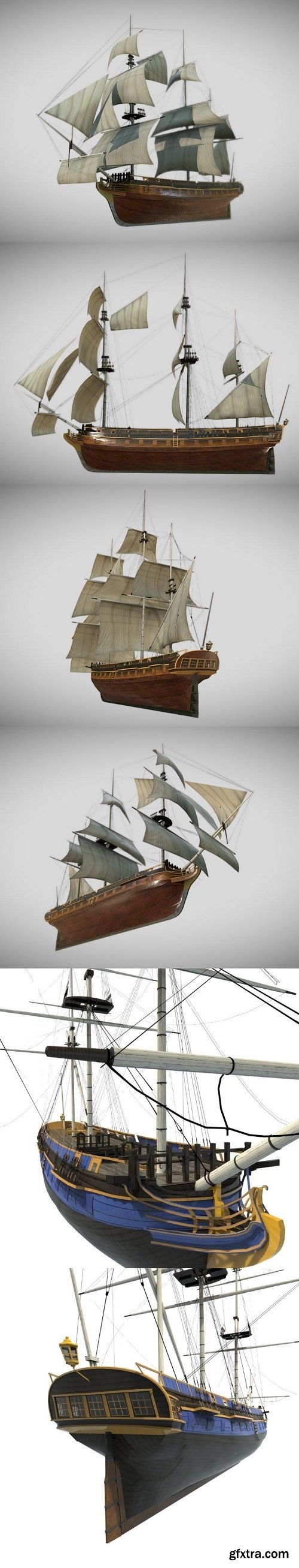 HMS Bounty Low-poly 3D model