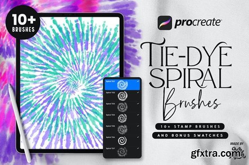 Procreate Tie-Dye Spiral Brushes 95GYG8T