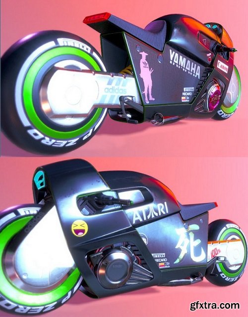 Cyberpunk Motorcycle 3D Model