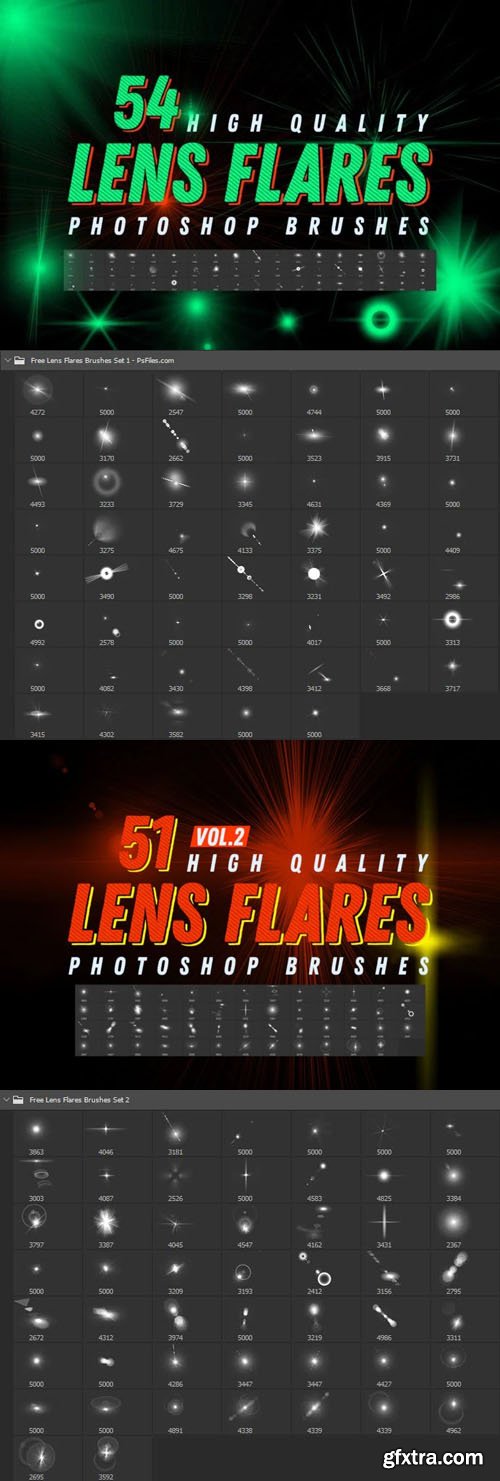 100+ Lens Flares Brushes for Photoshop
