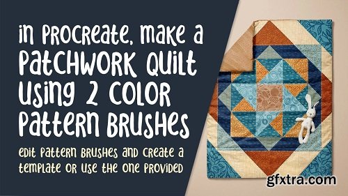 Create a Quilt with 2 Color Pattern Brushes and a Brush Master, 15 Brushes, and a Quilt Template