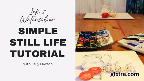 Simple Still Life Study in Ink & Watercolour - Painting & Drawing Tutorial