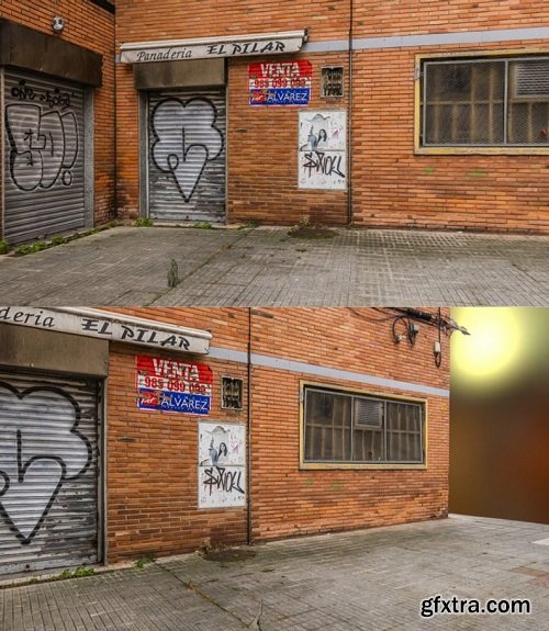 Closed stores brick corner scan 3D Model