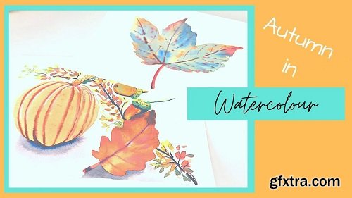 Fall Watercolor Painting Tutorial ; A Beginners Guide To Painting Fall Leaves, Pumpkins And Acorns