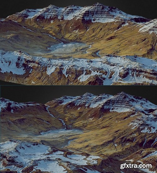 Frozen Mountains (World Machine) 3D Model