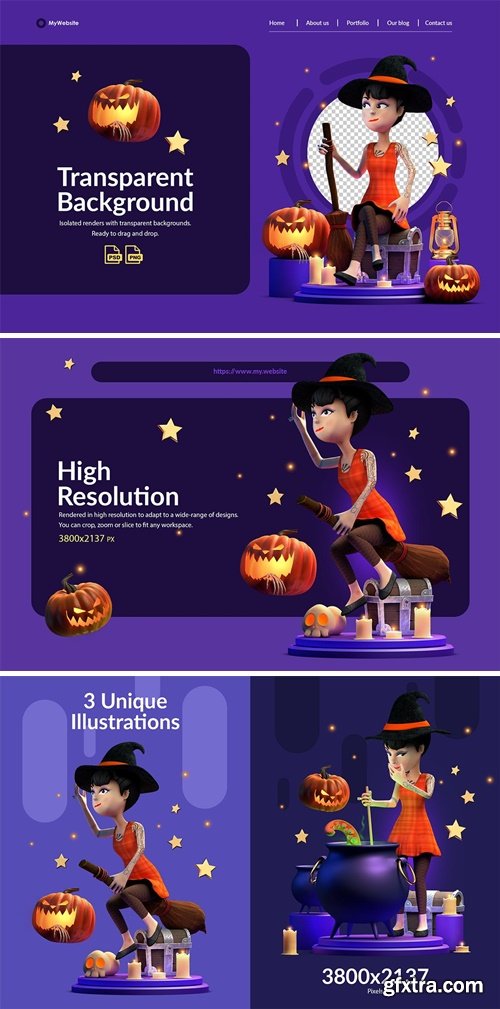 Halloween Character 3D Illustrations A6YAZRK