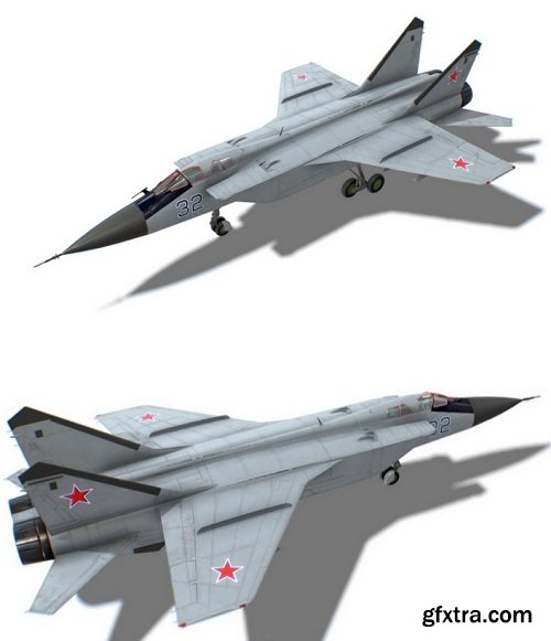MIG-31 Foxhound Jet Fighter Aircraft 3D Model