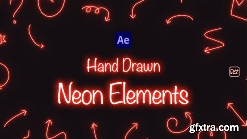 Videohive Hand Drawn Neon Elements 40186255