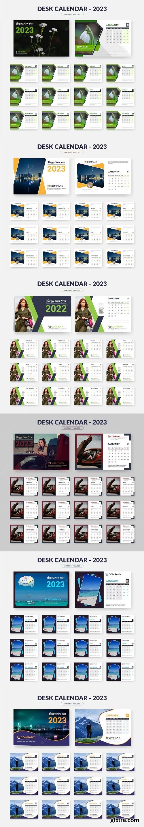 Modern design 2023 calendar design, new year 2023 desk calendar template