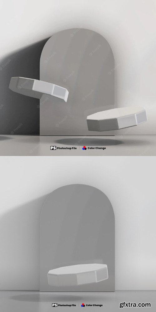 3d render abstract podium