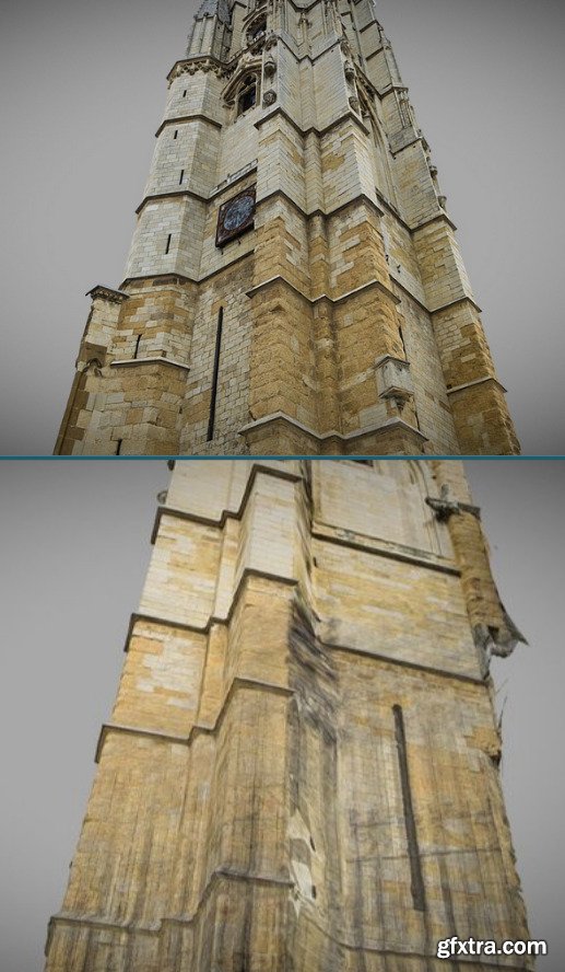 Escaneado parcial torre catedral de León 3D Model