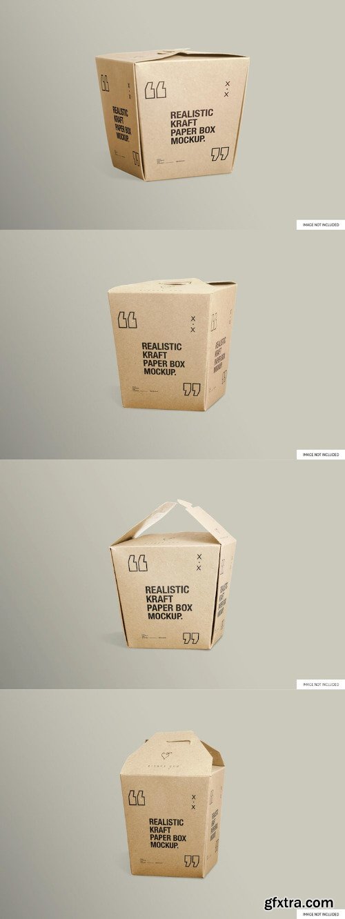 Kraft paper box packaging mockup